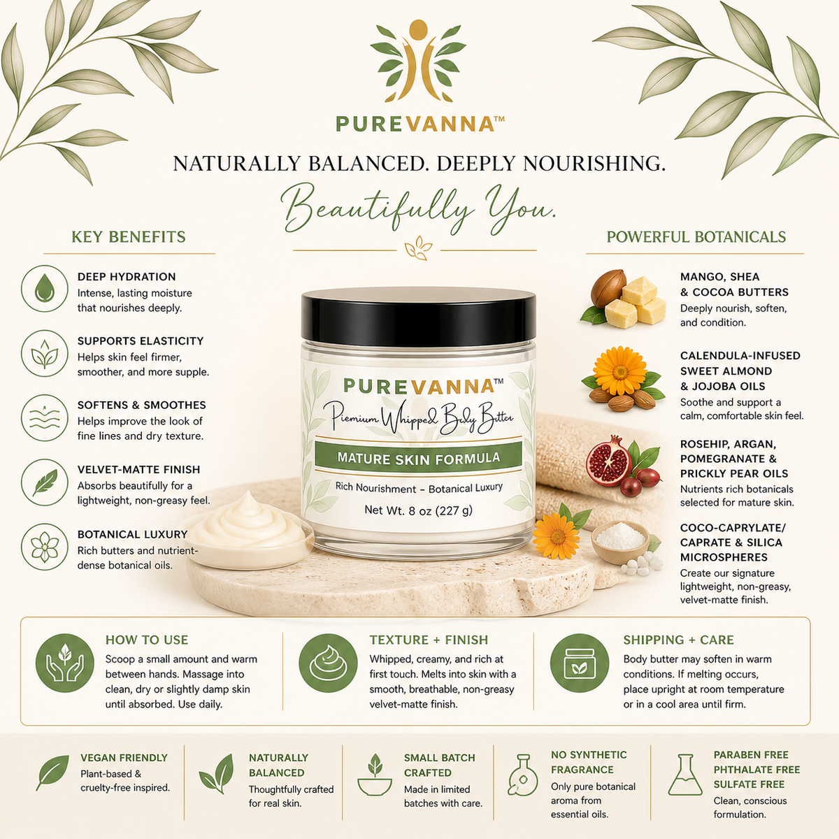 Purevanna Premium Whipped Body Butter - Mature Skin Formula