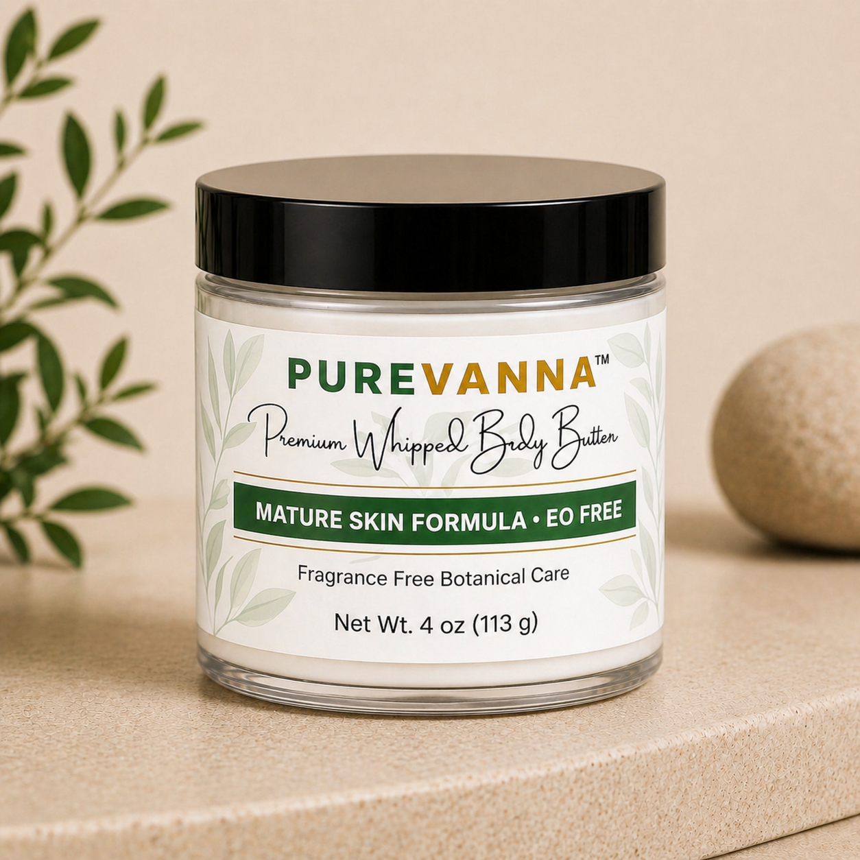 Purevanna Premium Whipped Body Butter - Mature Skin Formula - EO Free