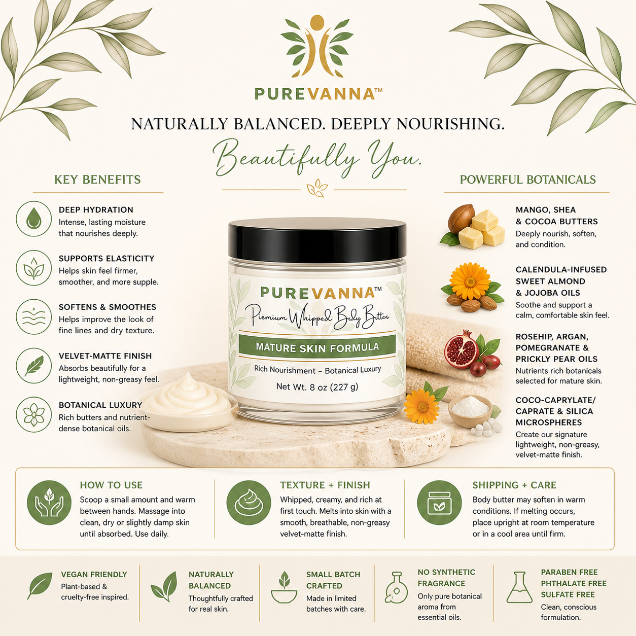 Purevanna Premium Whipped Body Butter - Mature Skin Formula